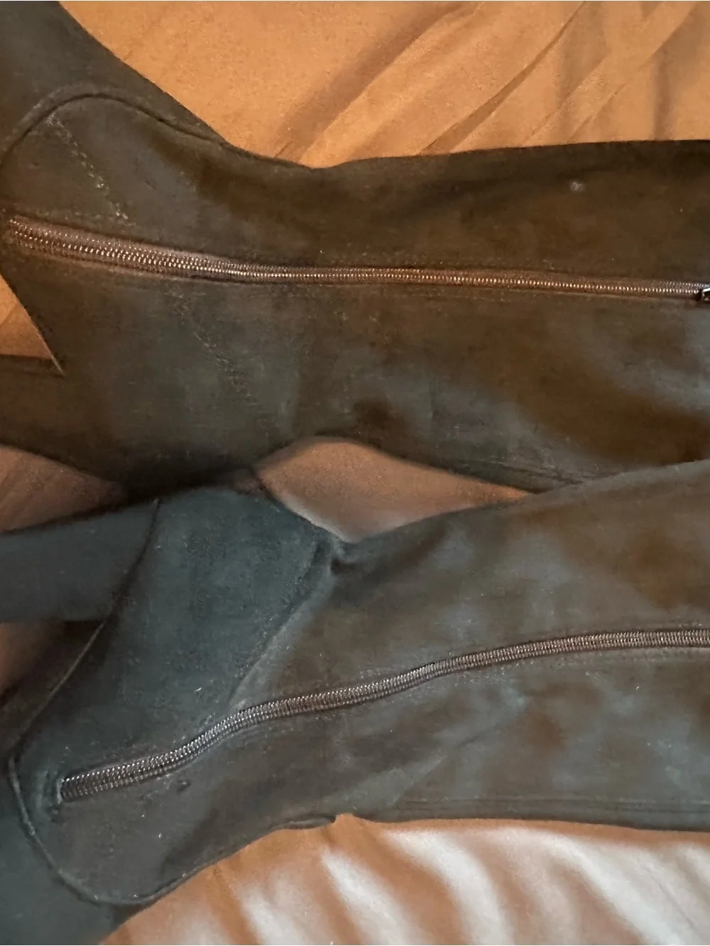 Christian Siriano Black Over-the-Knee Tie Suede High Heel Boots Sz 9.5